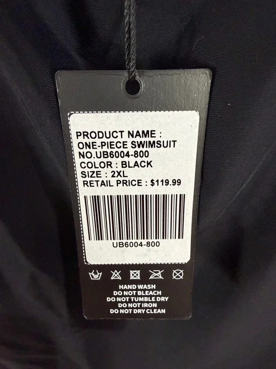 Ocean Blues Black Ruched One-Piece Swimsuit,Size 2XL. - Picture 3 of 13